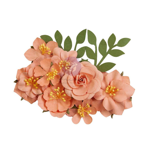 Prima Marketing Mulberry Paper Flowers - Orange Blossom/Painted Floral*