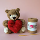 Hoooked Amigurumi DIY Kit  with Eco Barbante Yarn Teddy Bear Valentine