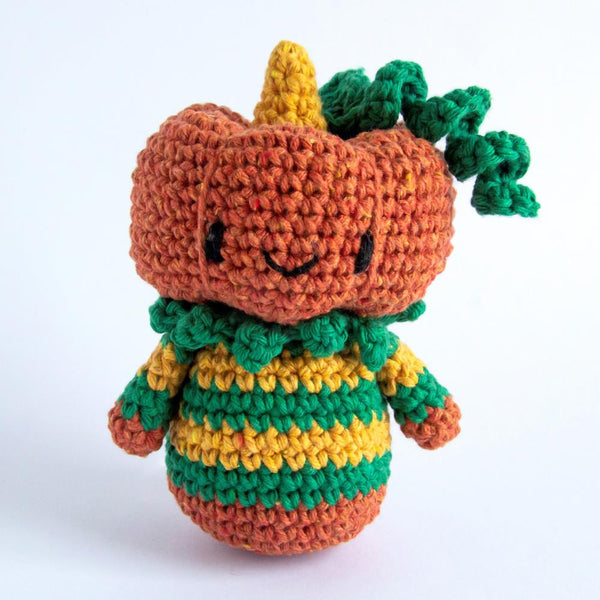 Hoooked Amigurumi DIY Kit  with Eco Barbante Yarn Pumpkin Boy