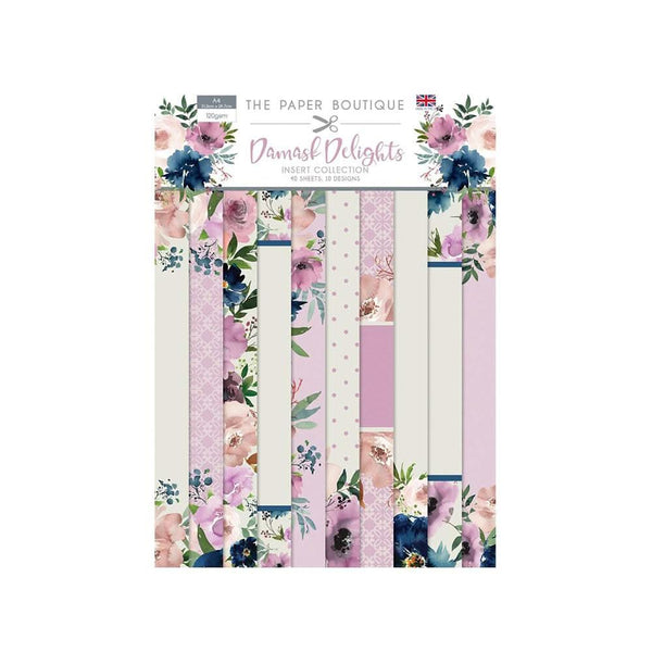 The Paper Boutique Insert Collection A4 40 Pack - Damask Delights, 10 Designs*