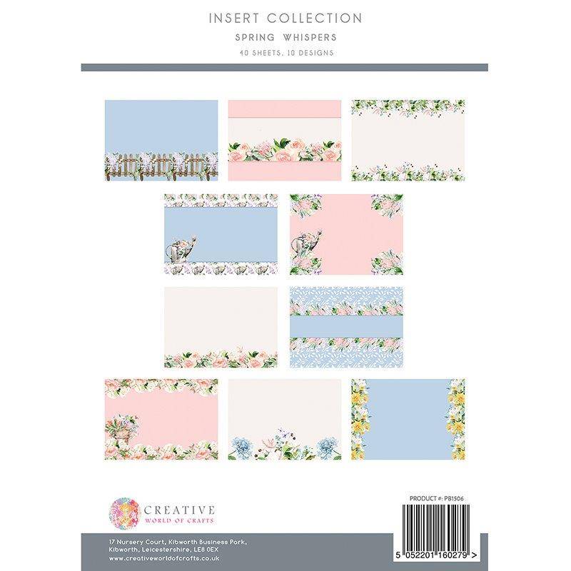 The Paper Boutique Insert Collection A4 40 Pack - Spring Whispers, 10 Designs