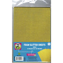 Crafts For Kids - Glitter Foam sheets 8in x 12in  4 pack - Gold