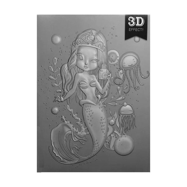Poppy Crafts 3D Embossing Folder #45 - Mermaid Princess