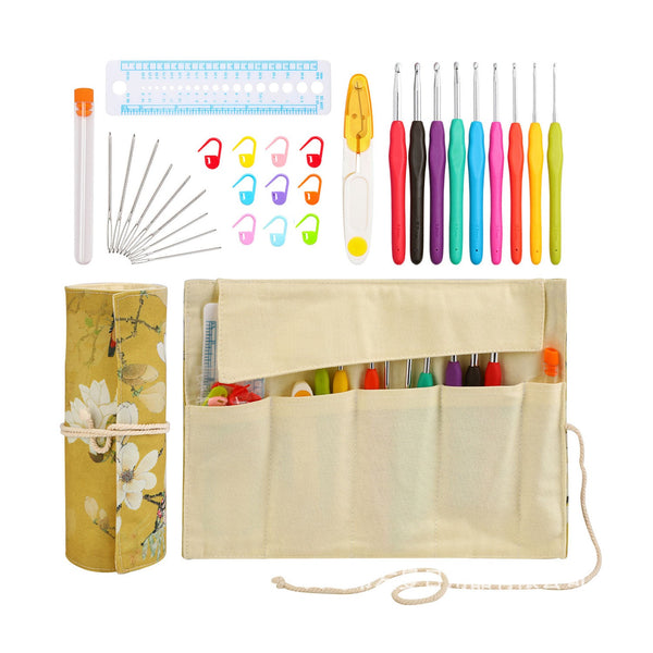 Poppy Crafts Crochet Hook Set & Accessories - Yellow Floral