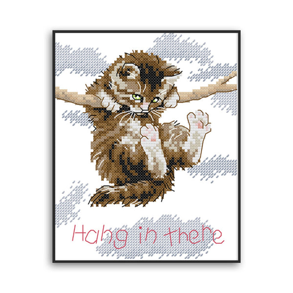 Poppy Crafts Cross-Stitch Kit - Hang in There