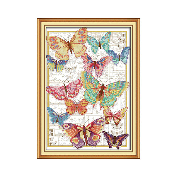 Poppy Crafts Cross-Stitch Kit - Butterflies Fly Freely