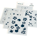 Pinkfresh Studio Stencils (10.8cm x 13.9cm) 5-pack Mixed Blooms Layering*
