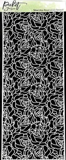 Picket Fence Studios Stencil 4"X10" - Rose Lines - Slim Line*