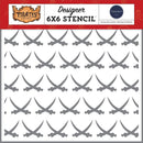 Carta Bella Stencil 6"X6" Pirate Swords, Pirates