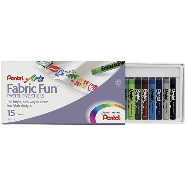 Fabric Fun Pastel Dye Sticks 15 pack  Assorted Colours