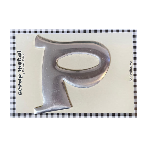 Pressed Petals - Letter P - Large - Silver