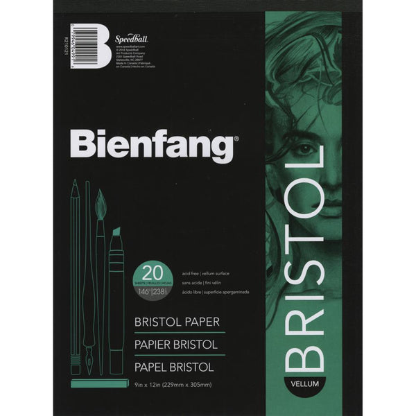 Speedball Bienfang Bristol Board Vellum Paper Pad 9"X12" 20 Sheets