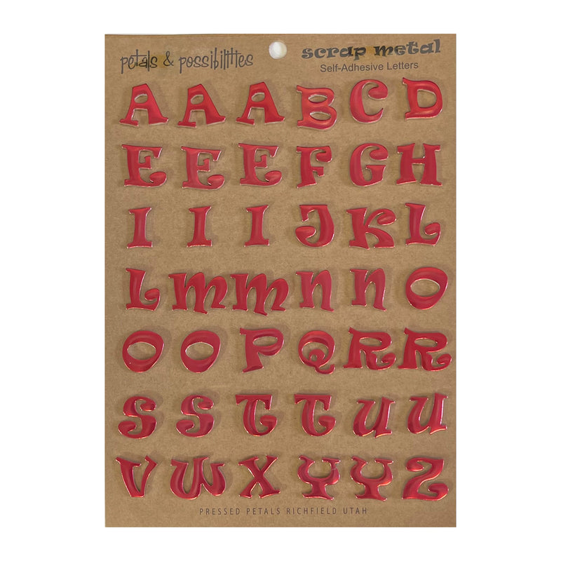 Scrap Metal Petals & Possibilities Self Adhesive Mini Letters - Red*