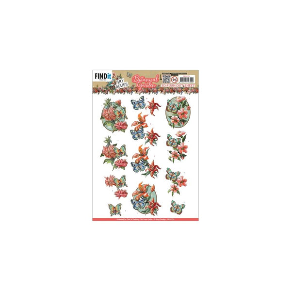 Find It Trading Amy Design Punchout Sheet Butterfly, Botanical Garden