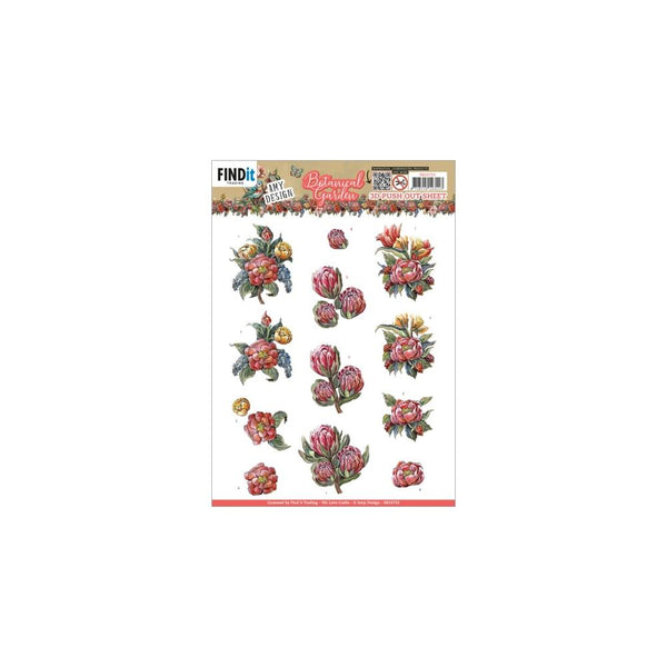 Find It Trading Amy Design Punchout Sheet Red Protea, Botanical Garden