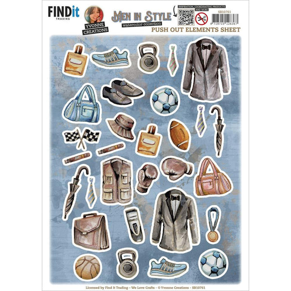 Find It Trading Yvonne Creations Punchout Sheet Men In Style - Small Elements A