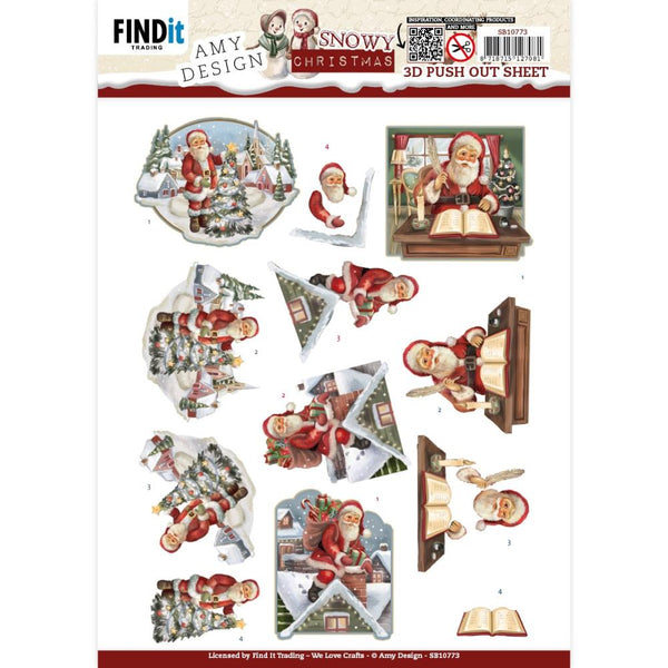 Find It Trading Amy Design 3D Punchout Sheet Snowy Christmas - Snowy Santa