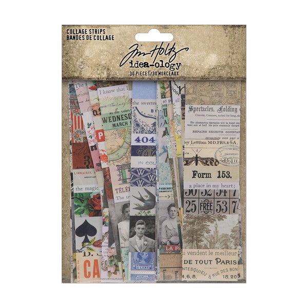 Tim Holtz - Idea-Ology Collage Strips 1.5"X6" 30 pack