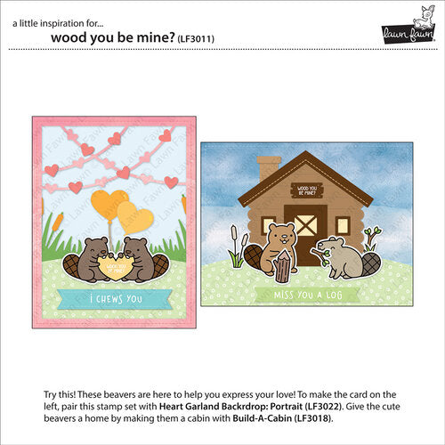 Lawn Fawn Clear Stamps 4"X6" (10cm x 15.25cm) Wood You Be Mine?
