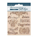 Stamperia Decorative Chips 5.5"X5.5" (14cm x 14cm) Magic Forest Writing & Plates*