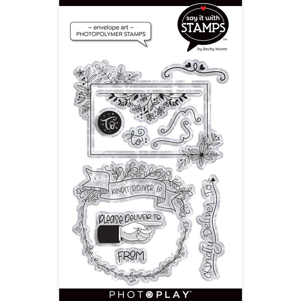 PhotoPlay Say It With Stamps Photopolymer Stamps - Envelope Art - 4in  x 6in*