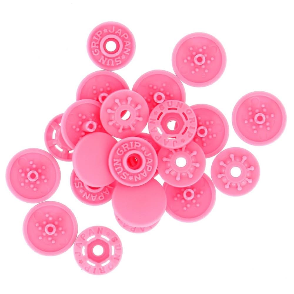 Bohin Finger Snap Fasteners 13mm (1/2") 8 Sets Pink