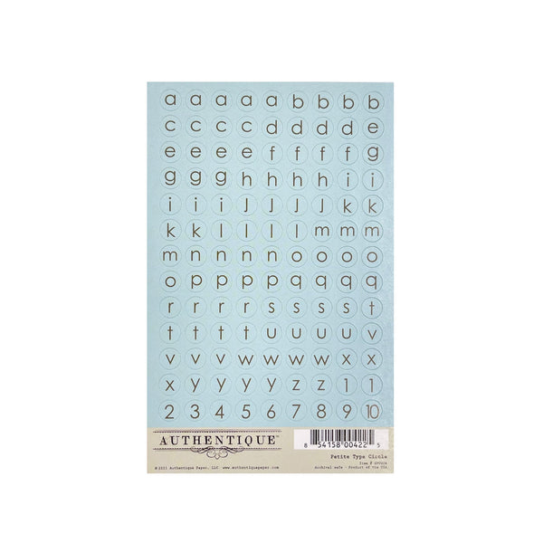 Authentique - Alphabet 4'' x 6'' Stickers - Petite Type Circle Blue*