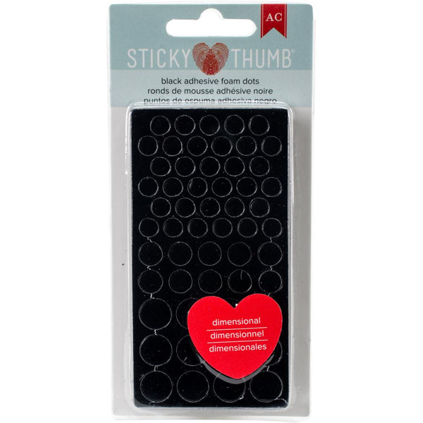 Sticky Thumb Dimensional Adhesive Foam 275 pack - Black Dots, Assorted Sizes