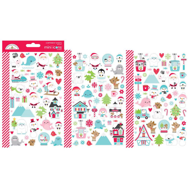 Dooblebug Mini Cardstock Stickers 3 pack - Let It Snow Icons