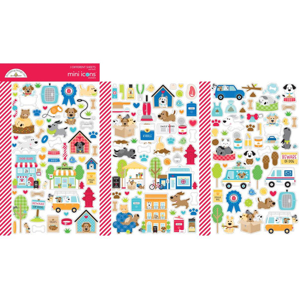 Dooblebug Mini Cardstock Stickers 2 pack  Doggone Cute Icons