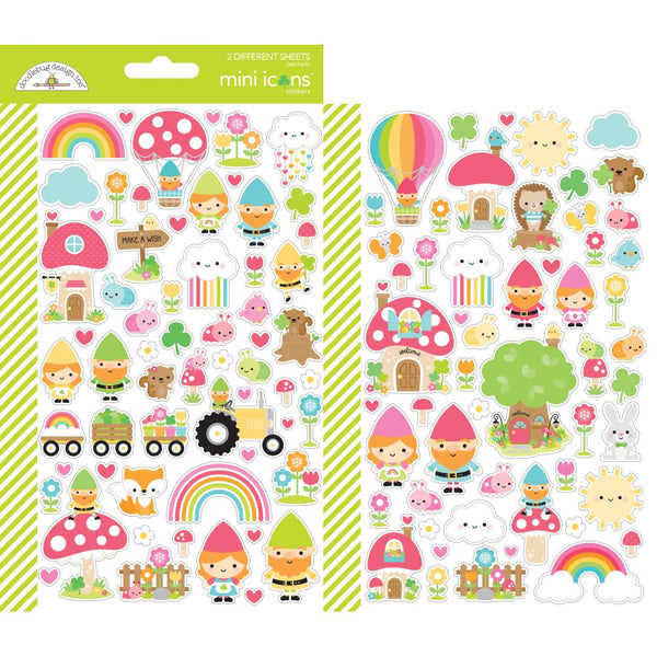 Dooblebug mini cardstock stickers 2-pack - Over The Rainbow icons