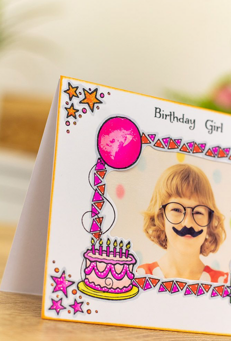 Crafters Companion Gemini Stamps & Dies - Birthday Party Photoframe & Wallet*