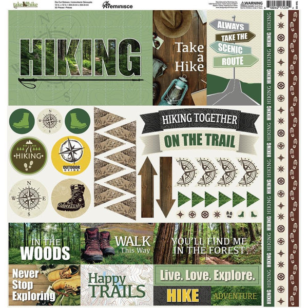 Reminisce Elements Cardstock Stickers 12"x 12" Take A Hike*