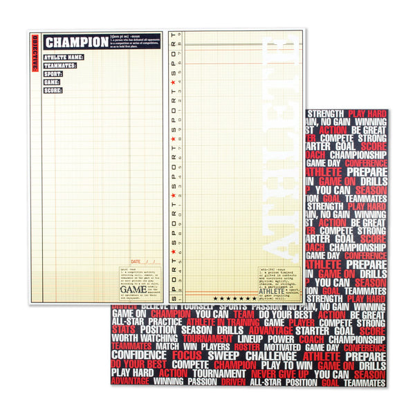 Teresa Collins Sports Edition Collection D/Sided Cardstock 12in x 12in - Tags Sports Defined*