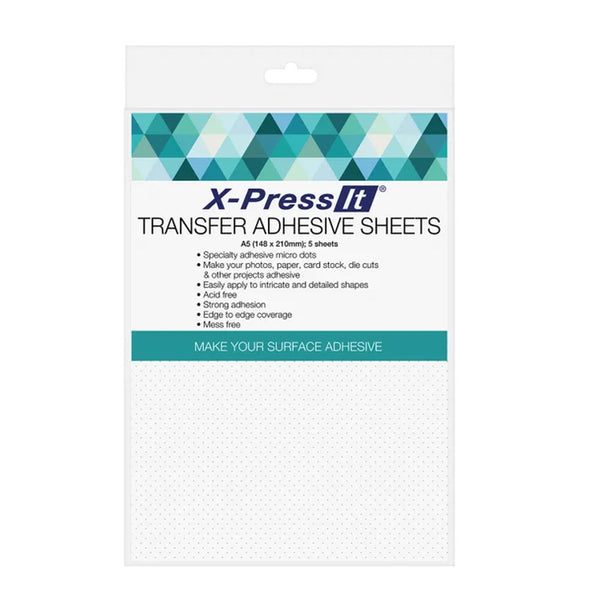 X-Press It Transfer Adhesive Sheets A5 - 5 Sheets