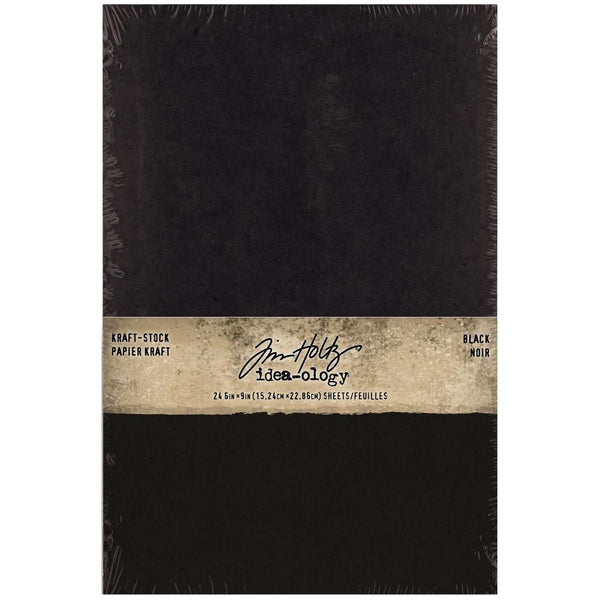 Tim Holtz Idea-Ology Kraft-Stock Stack Cardstock Pad 6"x 9" 24 pack - Black