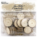 Tim Holtz Idea-Ology Wood Slices 15 pack - Natural Raw Edge 1" To 1.25"^