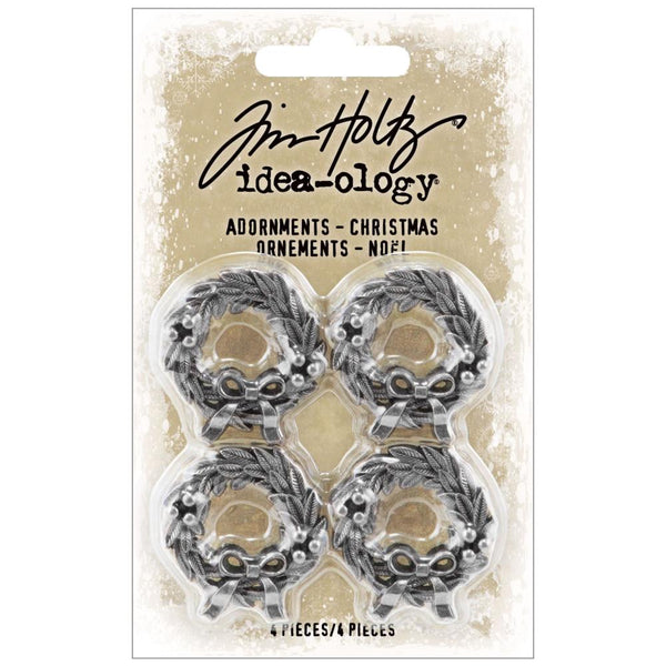 Tim Holtz Idea-Ology - Metal Adornments 4 pack Christmas