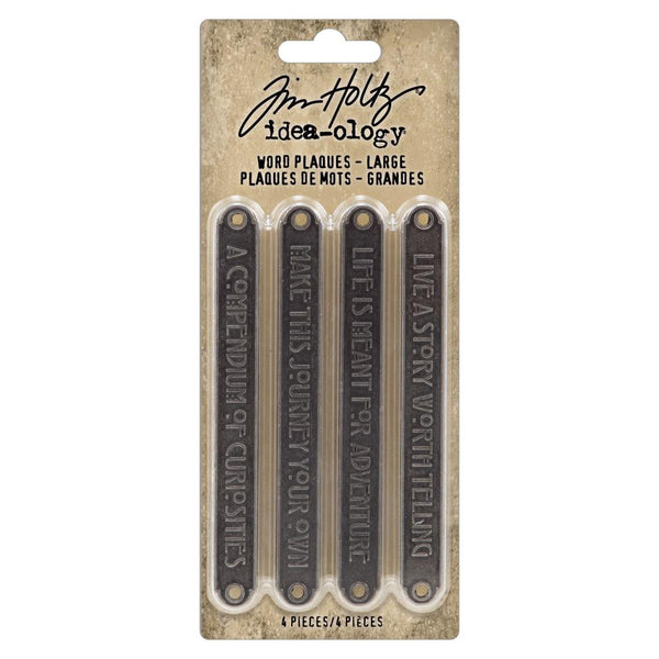 Tim Holtz Idea-Ology Metal Word Plaques 4 pack  Large