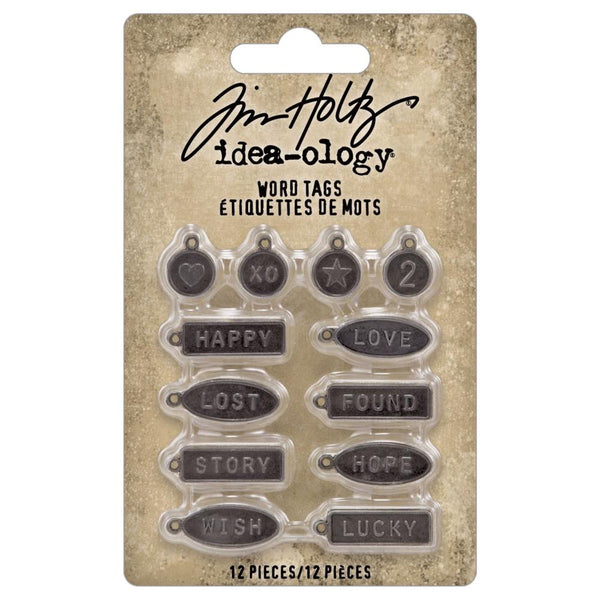 Tim Holtz Idea-Ology Metal Word Tags 12 pack