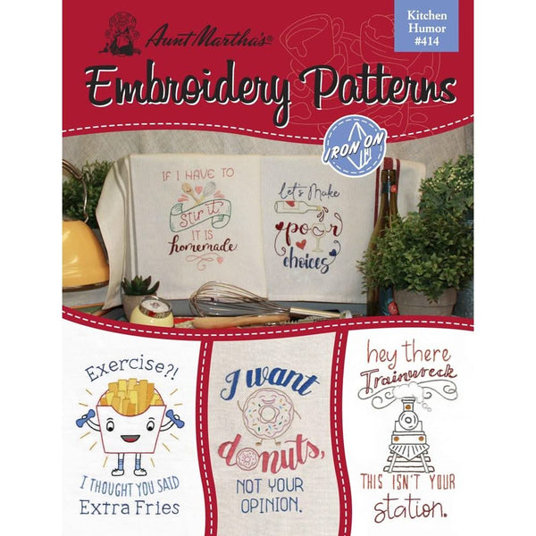 Aunt Martha's Iron-On Transfer Book Kitchen Humor