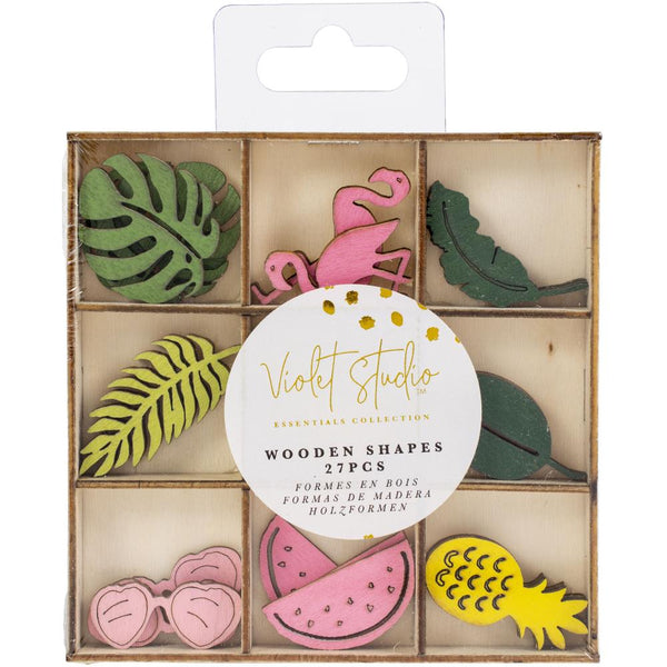 Crafter's Companion - Violet Studio Painted Wooden Shapes 27 pack - Tropical