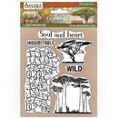 Stamperia Cling Rubber Stamp 5.5"X7" - Crackle & Tree, Savana*
