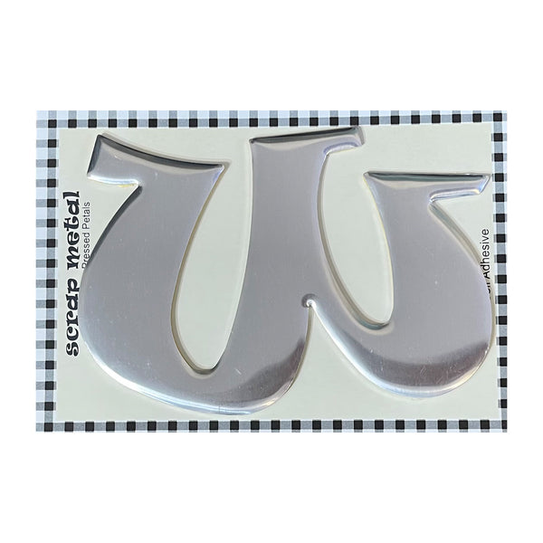 Pressed Petals - Letter W - Large - Silver*