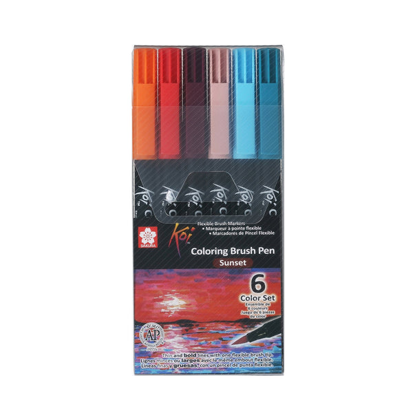 Koi Colouring Brush Pen Set - Sunset 6 Pack*