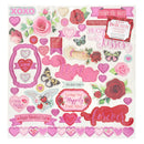 BoBunny - Count The Ways Chipboard Stickers - Pink oil*