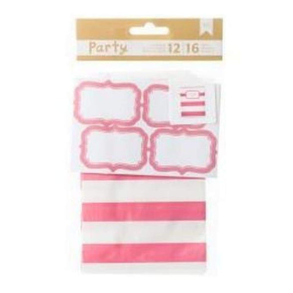 American Crafts - Diy Party Treat Bags & Labels Pink & White