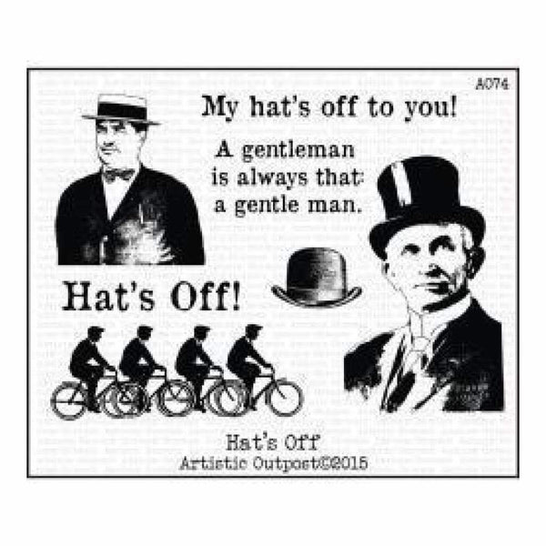 Artistic Outpost Cling Stamps 3.75In. X6in. - Hat's Off