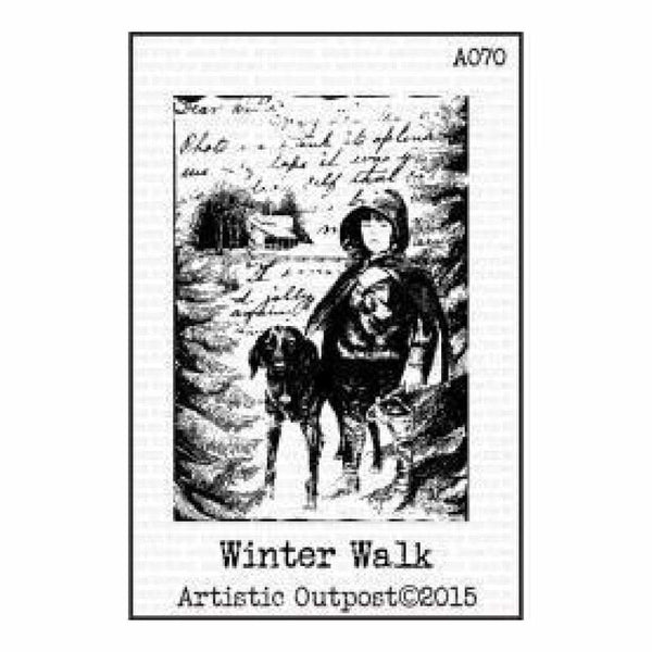 Artistic Outpost Cling Stamps 3.75In. X6in. - Winter Walk