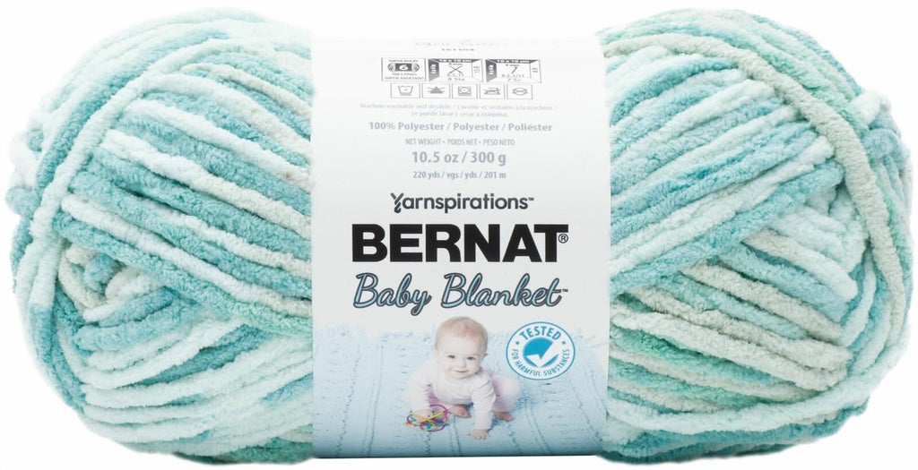 Bernat Baby Blanket Big Ball Yarn Baby Blue/Green